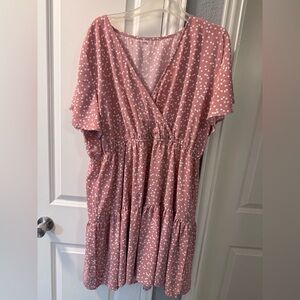 Pink Heart Print Dress